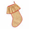 Rustic Jute Christmas Stocking Ruffle and Red Piping Arcadia Home